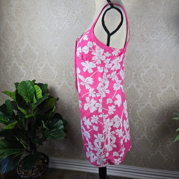 Size Medium Reversible Summer Dress Pink White Orange Stripes/Pink White Floral - Picture 10 of 16